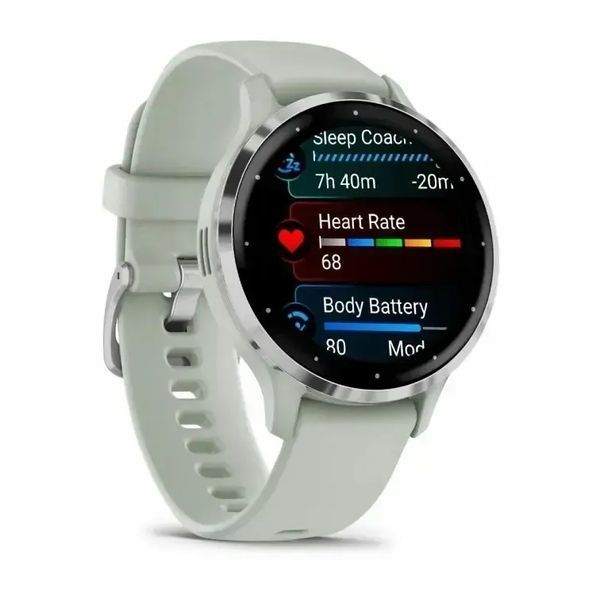 Смарт-годинник Garmin Venu 3S Silver S. Steel Bezel w. Sage Gray Case and S. Band (010-02785-01/51) 612681 фото