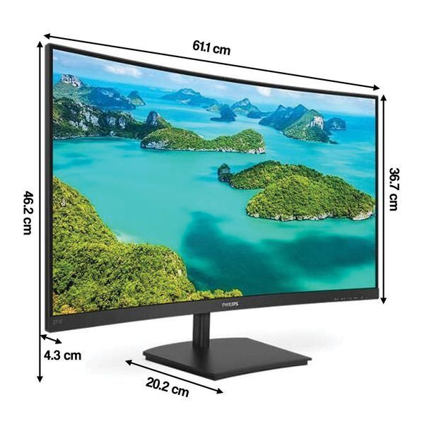 Монитор PHILIPS E-line 271E1SCA 27" 1920x1080px 4 ms [GTG] Curved 553935 фото