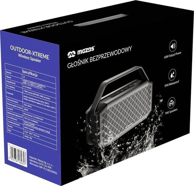 Портативні колонки Mozos Outdoor-Xtreme Black (OUTDOOR-XTREME) 034299 фото