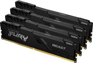 Пам'ять для настільних комп'ютерів Kingston Fury BEast 32 GB DDR4 (4x8GB) 3200MHz CL16 (KF432C16BBK4/32) 032566 фото