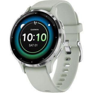 Смарт-годинник Garmin Venu 3S Silver S. Steel Bezel w. Sage Gray Case and S. Band (010-02785-01/51) 035293 фото