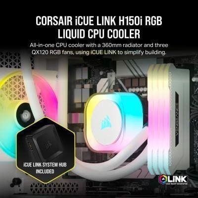 Водяное охлаждение Corsair iCUE LINK H150i RGB White (CW-9061006-WW) 014120 фото