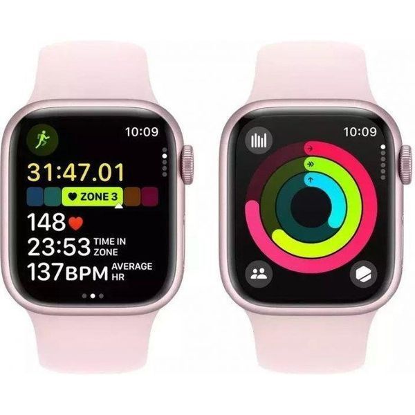 Смарт-часы Apple Watch Series 9 GPS 41mm Pink Aluminum Case w. Light Pink S. Band - S/M (MR933) 035022 фото