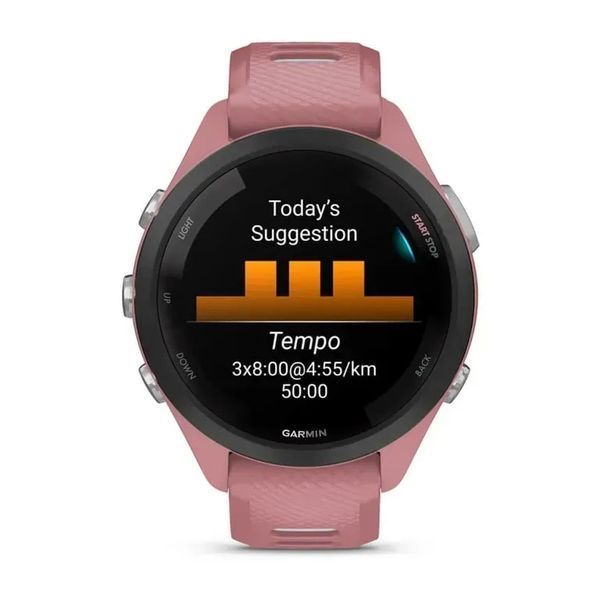 Смарт-годинник Garmin Forerunner 265S Black Bezel w. Light Pink Case and Light Pink/Whitestone S. Band (010-02810-05/15/55) 613068 фото