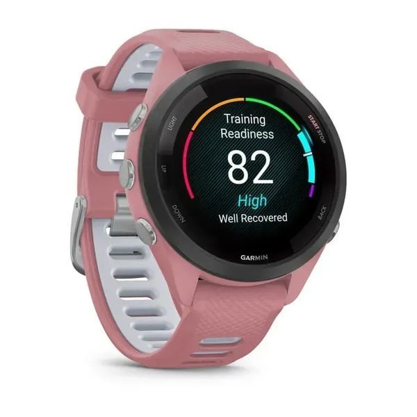 Смарт-годинник Garmin Forerunner 265S Black Bezel w. Light Pink Case and Light Pink/Whitestone S. Band (010-02810-05/15/55) 613068 фото