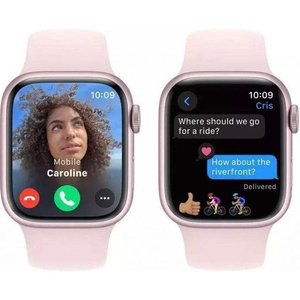 Смарт-часы Apple Watch Series 9 GPS 41mm Pink Aluminum Case w. Light Pink S. Band - S/M (MR933) 035022 фото