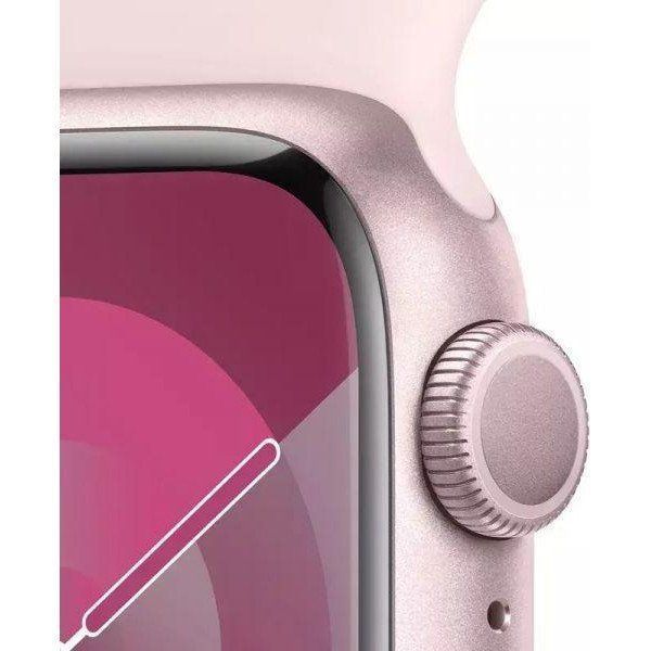 Смарт-часы Apple Watch Series 9 GPS 41mm Pink Aluminum Case w. Light Pink S. Band - S/M (MR933) 035022 фото