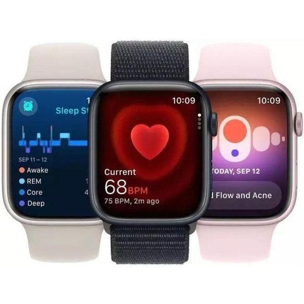 Смарт-часы Apple Watch Series 9 GPS 41mm Pink Aluminum Case w. Light Pink S. Band - S/M (MR933) 035022 фото
