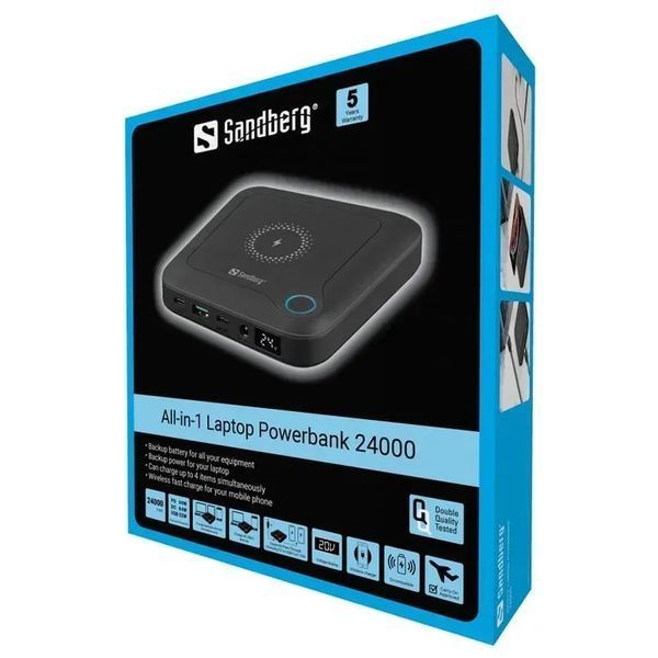 Внешний аккумулятор (павербанк) Sandberg All-in1 Laptop Powerbank 24000mAh (PB930197) 613769 фото