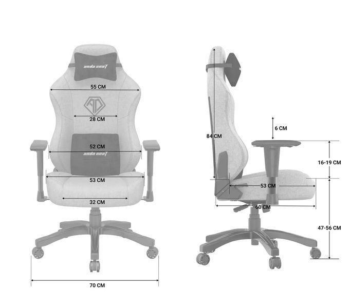 Комп'ютерне крісло для геймера Anda Seat Phantom 3 L Eco-Skin Black 572754 фото