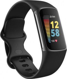 Фітнес-браслет Fitbit Charge 5 Black/Graphite Stainless Steel (FB421BKBK) 040003 фото