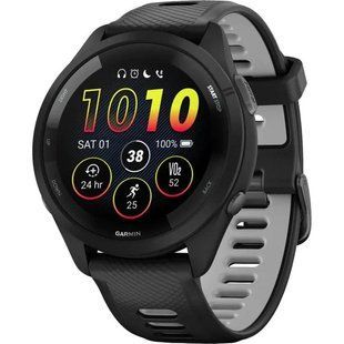 Смарт-годинник Garmin Forerunner 265 Black Bezel and Case w. Black/Powder Gray Silicone Band (010-02810-00/10/50) 035073 фото