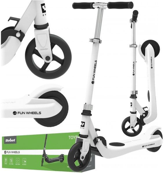 Електросамокат REBEL Fun Wheels 6км 100Вт 5.5" Білий 174144 фото
