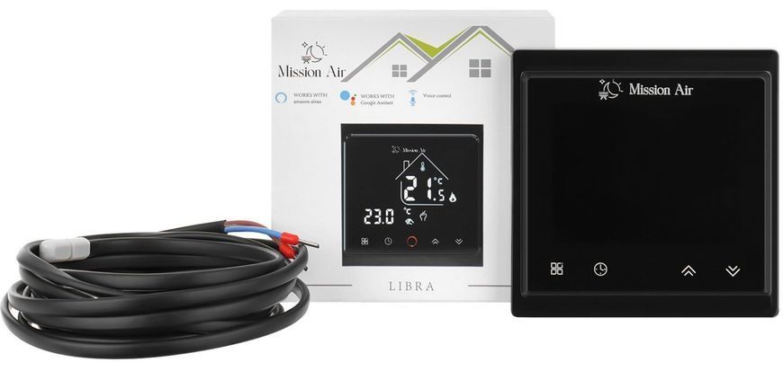 Гріючий мат під плитку MISSION AIR MA-160W/м&sup2; 16 м&sup2; (32м x 50см) + регулятор Libra Чорний WiFi e2066396 фото