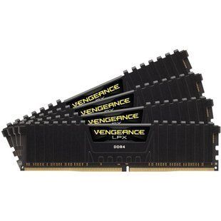 Пам'ять для настільних комп'ютерів Corsair 64 GB (4x16GB) DDR4 2666 MHz Vengeance LPX Black (CMK64GX4M4A2666C16) 027668 фото