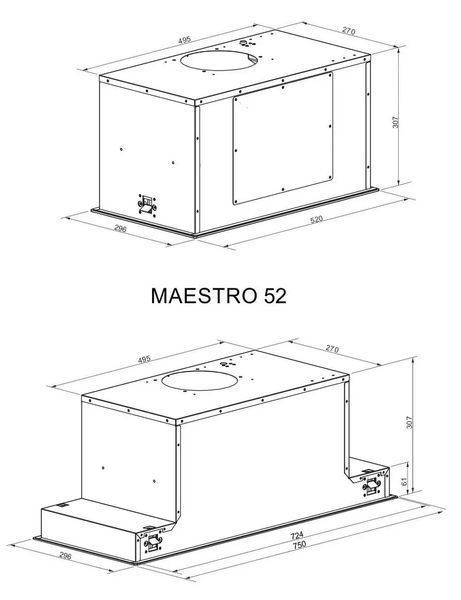 Вытяжка встраиваемая Berg Maestro 52 Black 006065 фото
