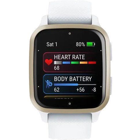Смарт-годинник Garmin Venu Sq 2 Cream Gold Aluminum Bezel with White Case and Silicone Band (010-02701-01/11/81) 035295 фото