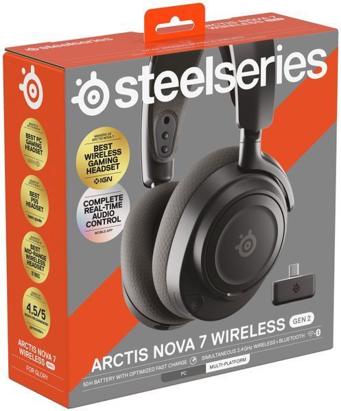 Навушники STEELSERIES Arctis Nova 7 Gen 2 Бездротові, Накладні, Просторовий звук Чорний 2091845 фото