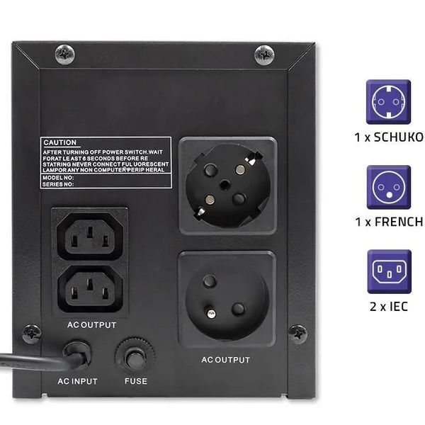 Линейно-интерактивное ИБП Qoltec Monolith 1500VA/900W (53776) 022619 фото