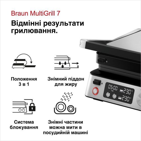 Электрогриль прижимной Braun MultiGrill 7 CG 7044 012527 фото