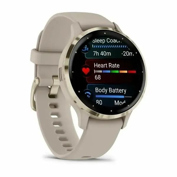 Смарт-годинник Garmin Venu 3S Soft Gold S. Steel Bezel w. French Gray Case and S. Band (010-02785-02/52) 612682 фото