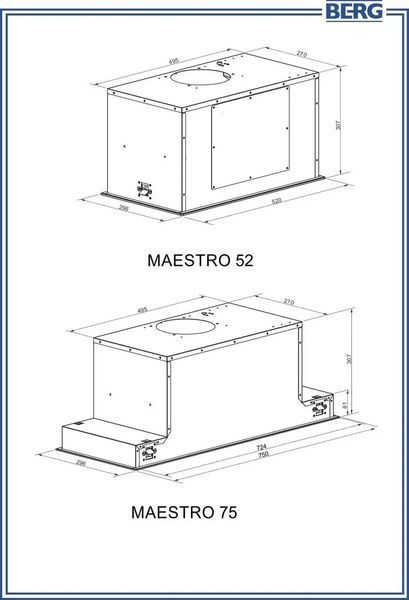 Вытяжка встраиваемая Berg Maestro 52 White 006066 фото