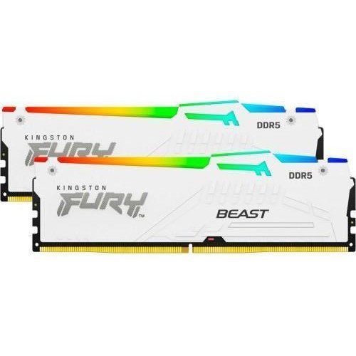 Пам'ять для настільних комп'ютерів Kingston FURY 64 GB (2x32GB) DDR5 5600 MHz Beast RGB EXPO White (KF556C36BWEAK2-64) 033839 фото
