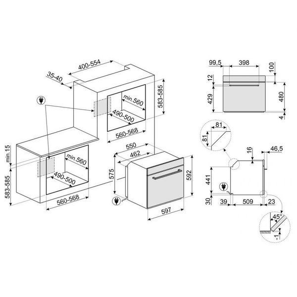 Духовка електрична SMEG SF6400TB 011989 фото