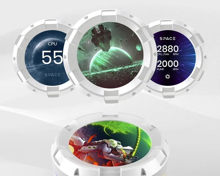 Водяное охлаждение ID-Cooling Space LCD SL360 White 577721ua фото