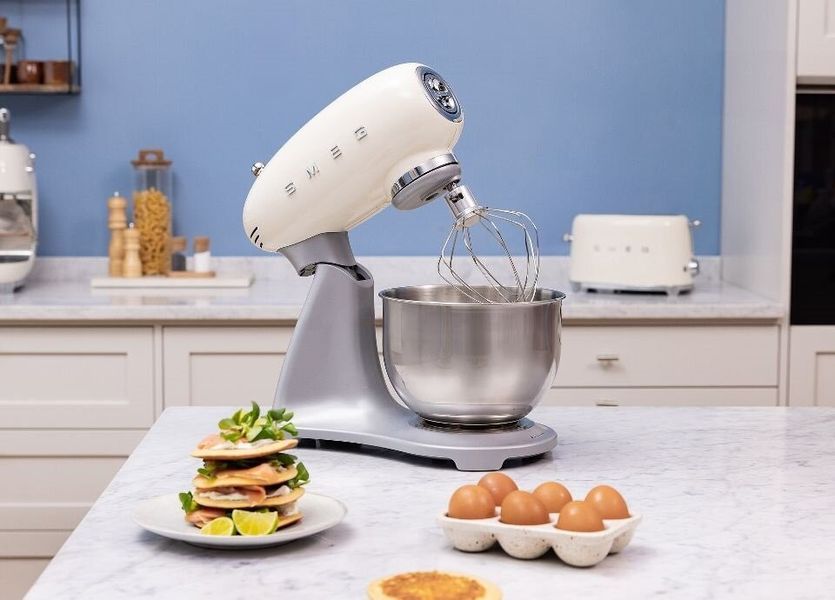 Кухонный планетарный миксер SMEG SMF04BLEU 800W Черно-стальной 1242257 фото