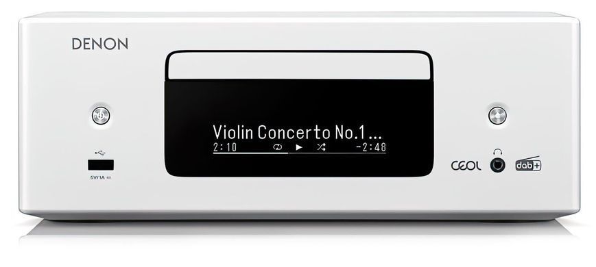 Стереопідсилювач DENON RCD-N12 DAB Білий, HDMI ARC, CD-програвач, Тюнер AM/FM/DAB/DAB+, BT, Wi-Fi, AirPlay2, Multiroom HEOS 594533 фото