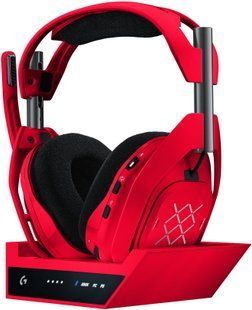 Наушники LOGITECH A50X Lightspeed Беспроводные, Накладные Красный 2150714 фото