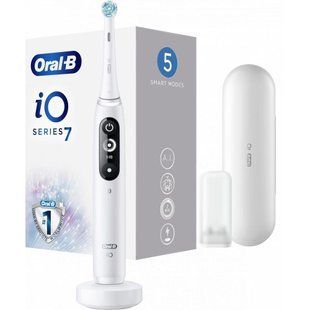 Електрична зубна щітка Oral-B iO Series 7 Connected Rechargeable Electric Toothbrush White Alabaster (IO7 M7.2A1.1B WT) 012807 фото