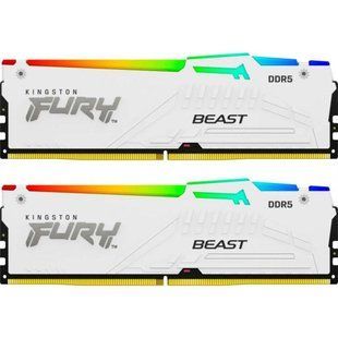 Пам'ять для настільних комп'ютерів Kingston FURY 64 GB (2x32GB) DDR5 5600 MHz Beast White RGB (KF556C40BWAK2-64) 033840 фото