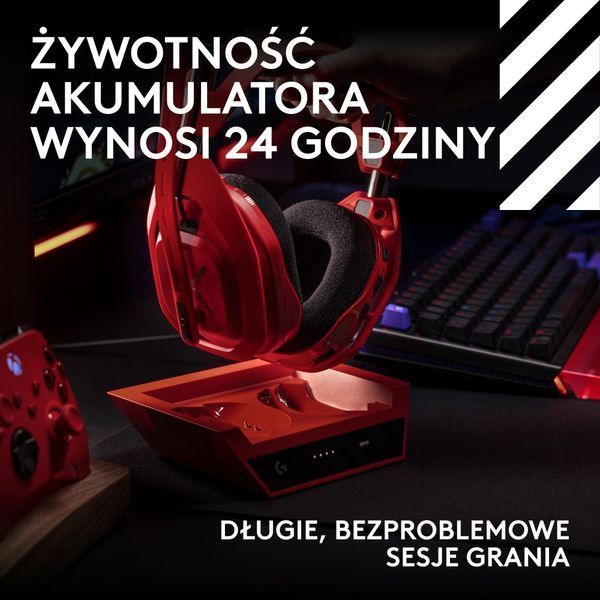 Наушники LOGITECH A50X Lightspeed Беспроводные, Накладные Красный 2150714 фото