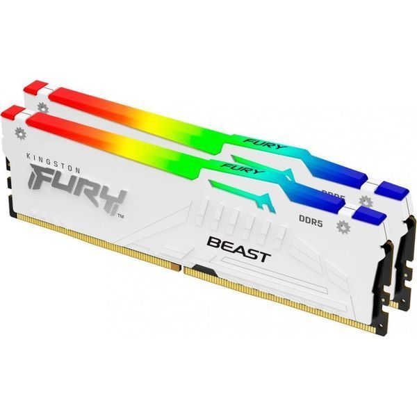 Память для настольных компьютеров Kingston FURY 64GB (2x32GB) DDR5 5600MHz Beast White RGB (KF556C40BWAK2-64) 033840 фото