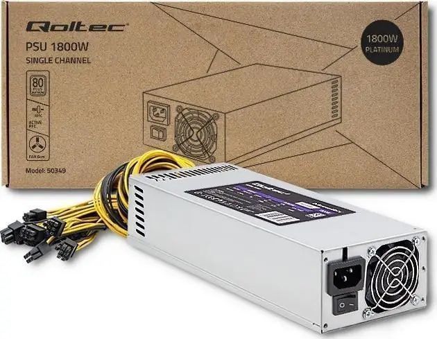 Блок живлення Qoltec Gaming Miner PCI-E 1800W (50349) 001274 фото