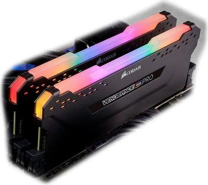 Пам'ять для настільних комп'ютерів Corsair 16 GB (2x8GB) DDR4 3600 MHz Vengeance RGB Pro Black (CMW16GX4M2C3600C18) 026525 фото
