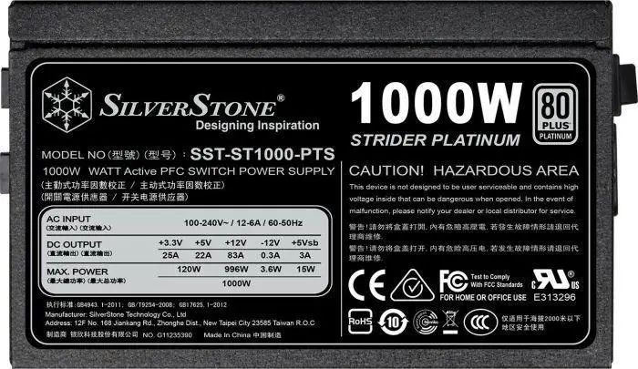 Блок живлення SilverStone Strider Platinum ST1000-PTS (SST-ST1000-PTS) 008575 фото