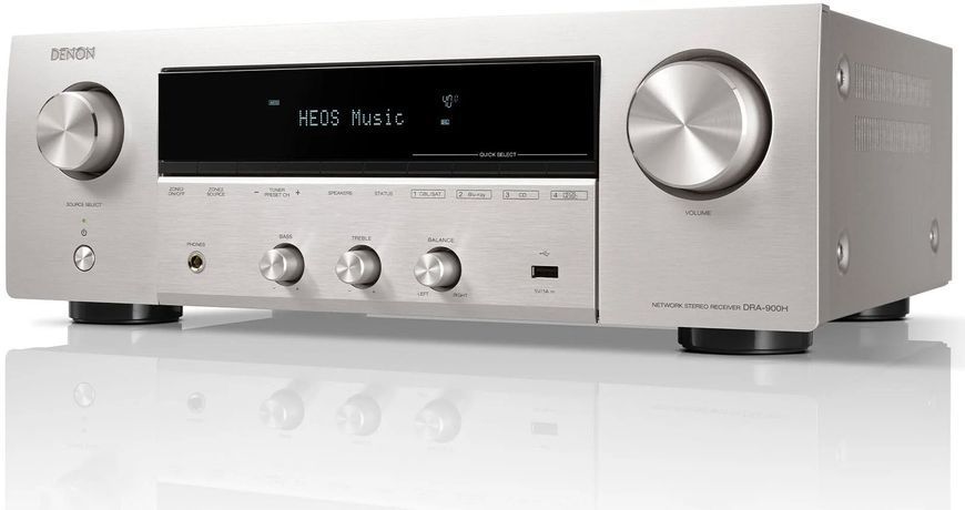 Стереопідсилювач DENON DRA-900H Сріблястий, 8K, HDMI eARC, ігрові режими VRR, QFT, ALLM, BT, AirPlay2, Wi-Fi, Multiroom HEOS 600242 фото