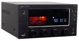 Стереопідсилювач TAGA HARMONY HTR-1000CD V.3 Чорний, CD-програвач, Bluetooth, Тюнер FM/DAB+, РК-дисплей, Будильник 702933 фото
