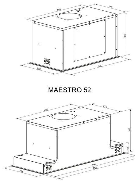 Витяжка вбудована Berg Maestro 75 White 006068 фото
