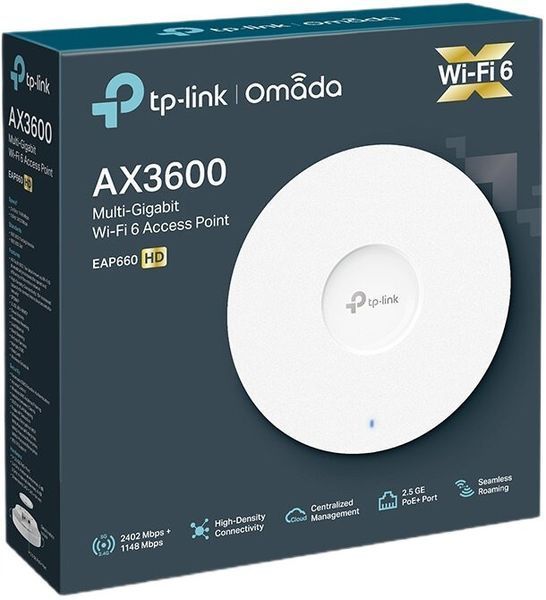 Точка доступа TP-LINK EAP660 HD AX3600 2.4/5 ГГц, Wi-Fi 2033667 фото