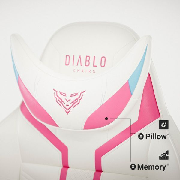 Ігрове крісло DIABLO CHAIRS X-Ray 2.0 Small Біло-рожеве 2070493 фото