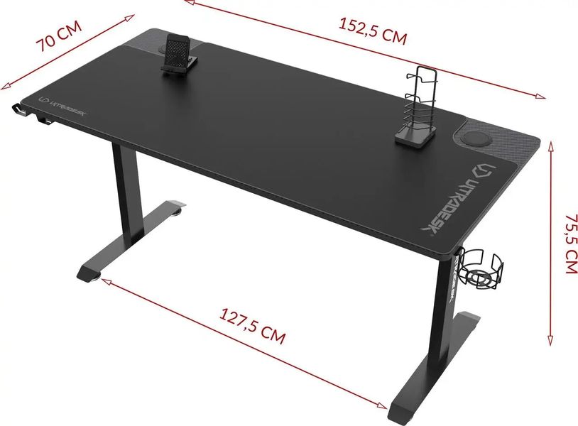 Геймерский игровой стол Ultradesk MOMENTUM (UDESK-MM-BK) 322894 фото