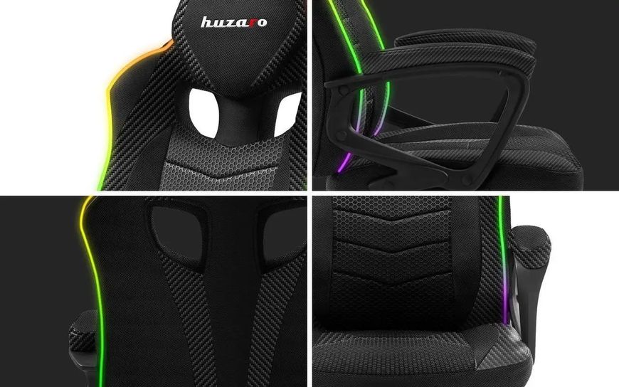 Компьютерное кресло для геймера Huzaro Force 2.5 RGB Carbon Mesh 403511 фото