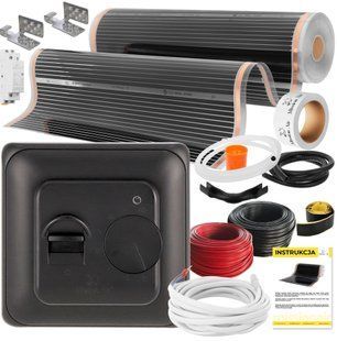Пленка греющая инфракрасная MISSION AIR 160 Вт/м&sup2; Black Silver PTC 12 м&sup2; (12 м x 100 см) + регулятор Aries Черный e2257471 фото