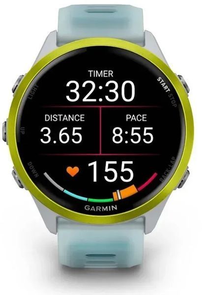 Смарт-годинник Garmin Forerunner 570 47mm Amp Yellow Aluminum w. Translucent Whitestone/Turquoise Band (010-02971-01) 614367 фото