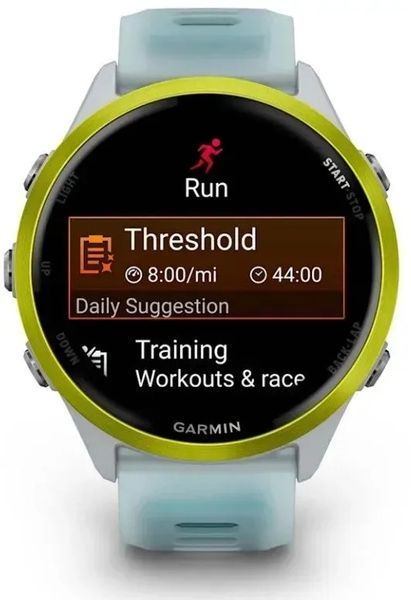 Смарт-годинник Garmin Forerunner 570 47mm Amp Yellow Aluminum w. Translucent Whitestone/Turquoise Band (010-02971-01) 614367 фото