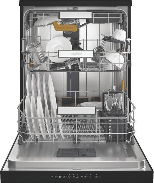 Посудомийна машина WHIRLPOOL W8FHS61BS MaxiSpace PowerClean Pro Кошик SpaceClean Автовідкривання дверей 60 см Чорна сталь 2098016 фото